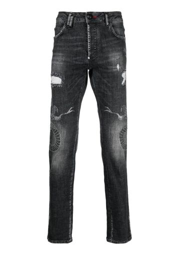 Philipp Plein Jeans con effetto vissuto - Grigio