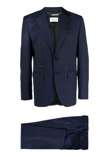 Philipp Plein logo-patch single-breasted suit - Blu