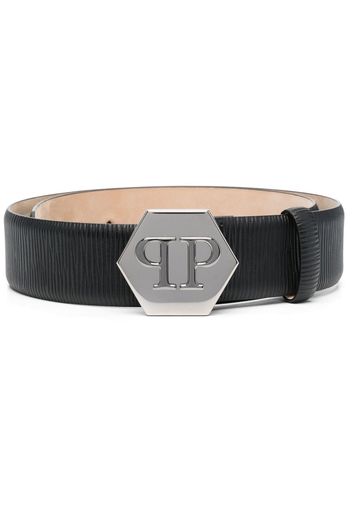 Philipp Plein logo-buckle leather belt - Nero