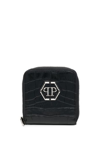 Philipp Plein mini crocodile-embossed leather wallet - Nero