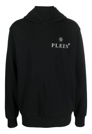 Philipp Plein logo-plaque long-sleeved hoodie - Nero