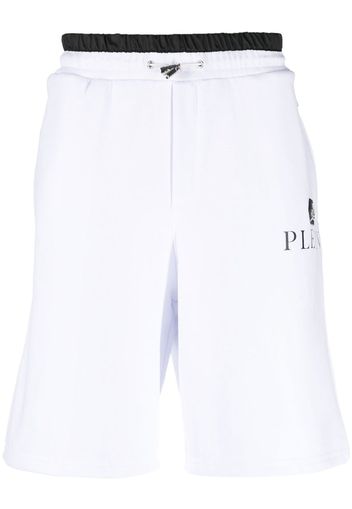 Philipp Plein logo-plaque track shorts - Bianco