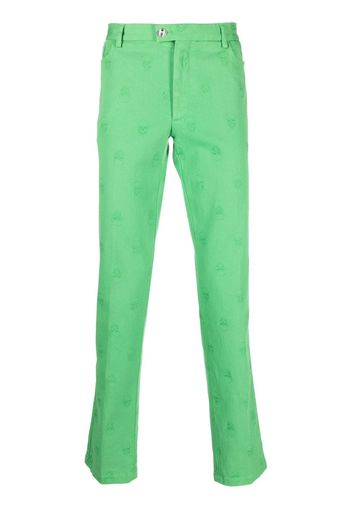 Philipp Plein Jeans dritti con ricamo - Verde