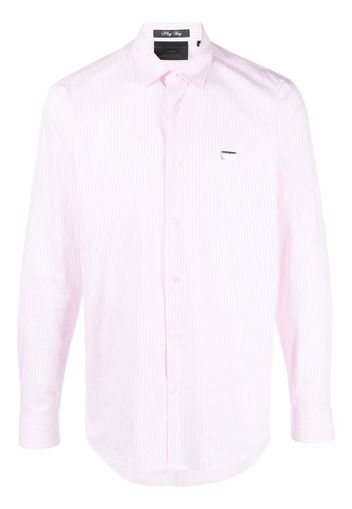 Philipp Plein Camicia a righe con stampa - Rosa