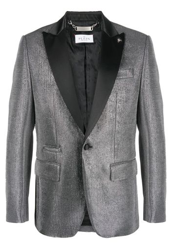 Philipp Plein Blazer monopetto effetto metallizzato - Argento