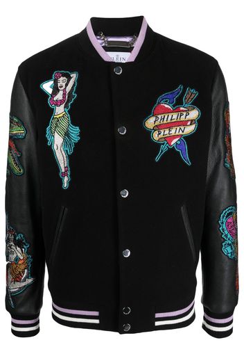 Philipp Plein Bomber College con decorazione - Nero