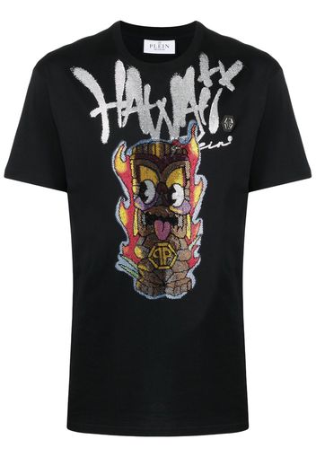 Philipp Plein T-shirt Hawaii con stampa - Nero