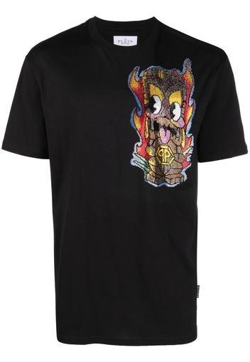 Philipp Plein T-shirt Hawaii con decorazione - Nero