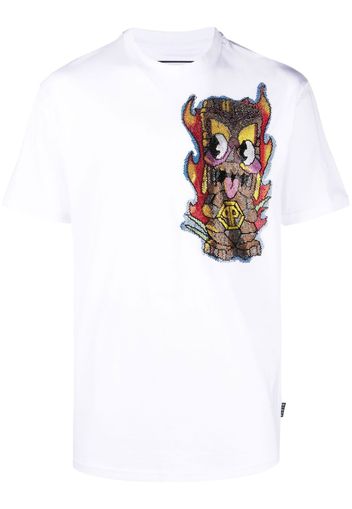 Philipp Plein T-shirt Hawaii con decorazione - Bianco