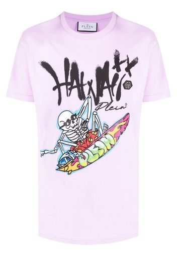 Philipp Plein T-shirt Hawaii con stampa - Viola