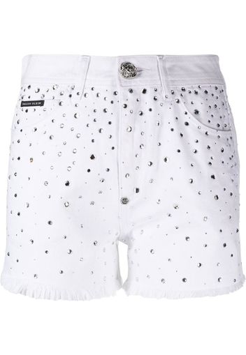 Philipp Plein Shorts con cristalli - Bianco