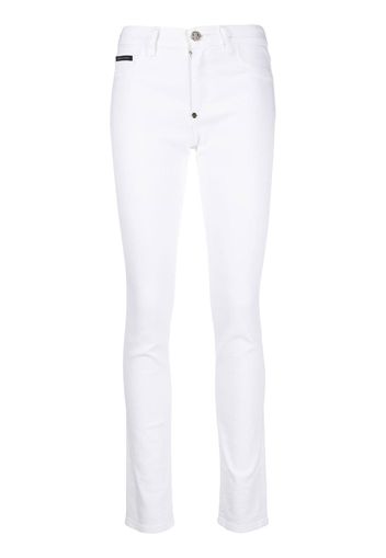 Philipp Plein Jeans a vita alta - Bianco