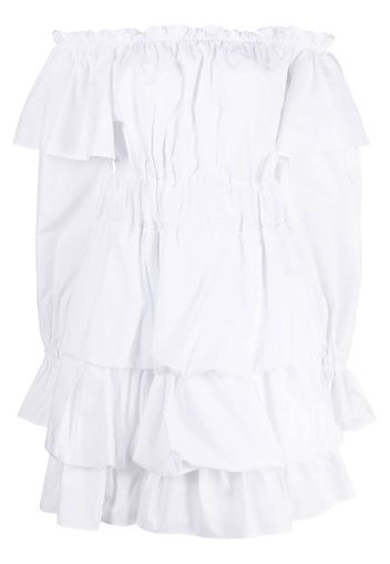 Philipp Plein tiered mini dress - Bianco