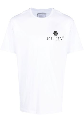 Philipp Plein logo-plaque cotton T-shirt - Bianco