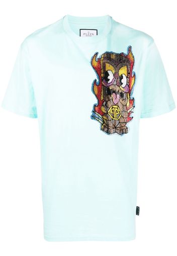 Philipp Plein T-shirt Hawaii con decorazione - Blu