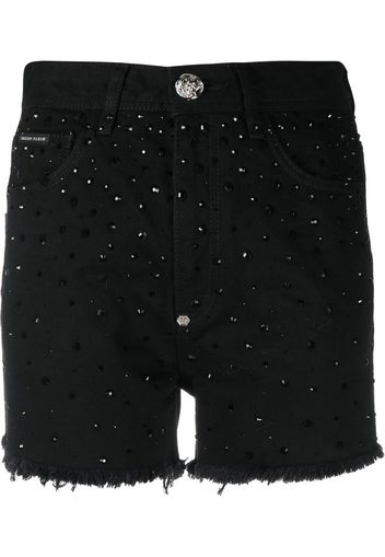 Philipp Plein Shorts con cristalli - Nero