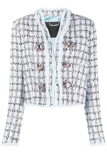 Philipp Plein Blazer monopetto in tweed - Blu