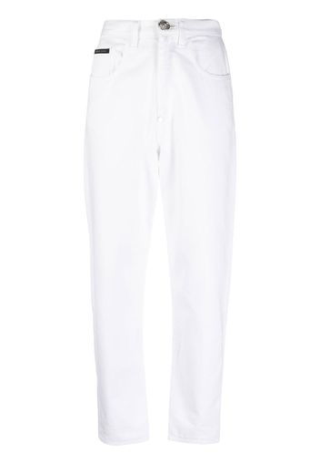 Philipp Plein Jeans a vita alta - Bianco