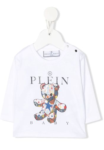 Philipp Plein Junior logo-print long-sleeve T-shirt - Bianco