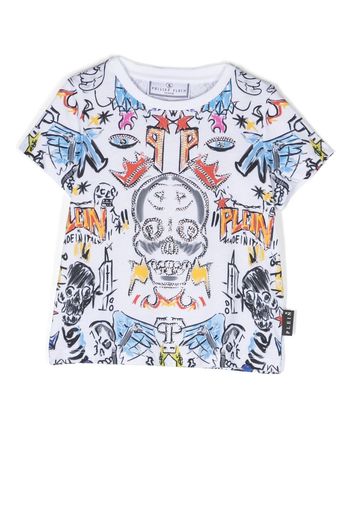 Philipp Plein Junior graphic-print short-sleeve T-shirt - Bianco