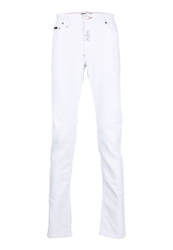 Philipp Plein Jeans slim con applicazione - Bianco