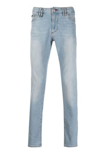 Philipp Plein Jeans slim con placca logo - Blu