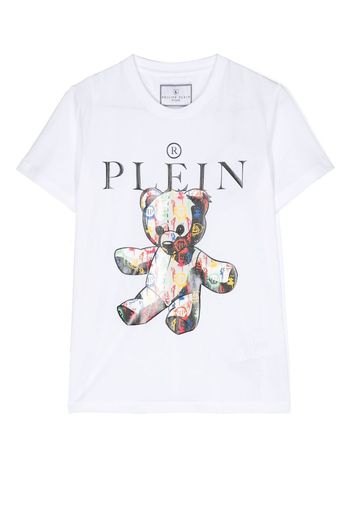 Philipp Plein Junior logo-print detail T-shirt - Bianco