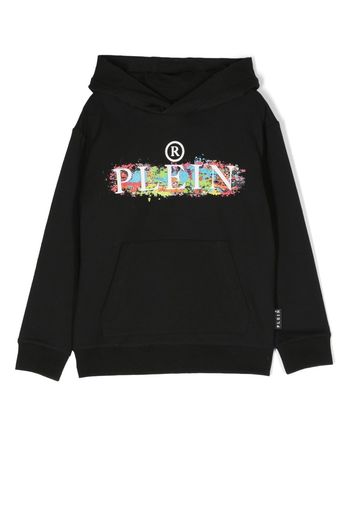 Philipp Plein Junior logo-print hoodie - Nero