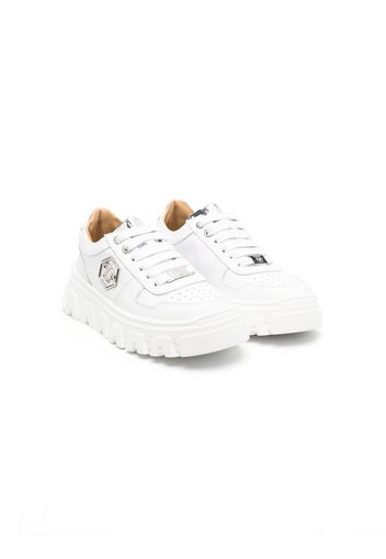 Philipp Plein Junior Sneakers con applicazione - Bianco