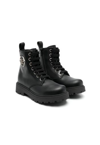 Philipp Plein Junior Stivali con logo - Nero