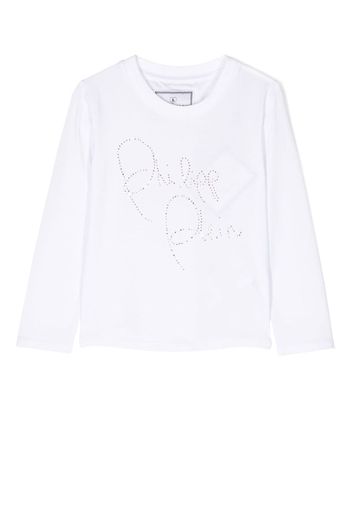 Philipp Plein Junior rhinestone cotton T-shirt - Bianco