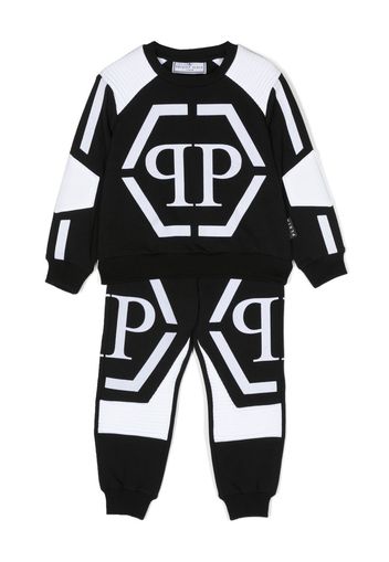 Philipp Plein Junior panelled tracksuit set - Nero