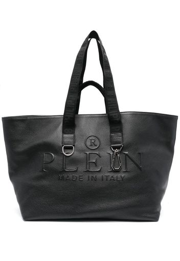 Philipp Plein embossed-logo leather tote Pink bag - Nero