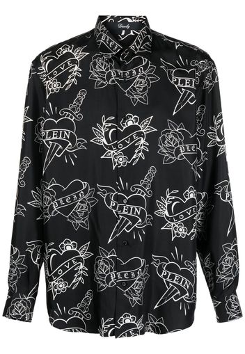 Philipp Plein Camicia con stampa - Nero