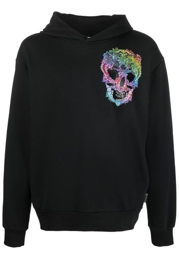 Philipp Plein skull-print cotton hoodie - Nero