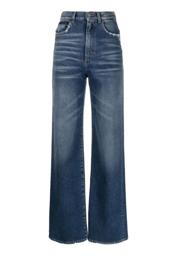 Philipp Plein Pantaloni denim a vita alta Palace - Blu