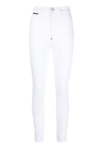 Philipp Plein Jeans skinny a vita alta - Bianco