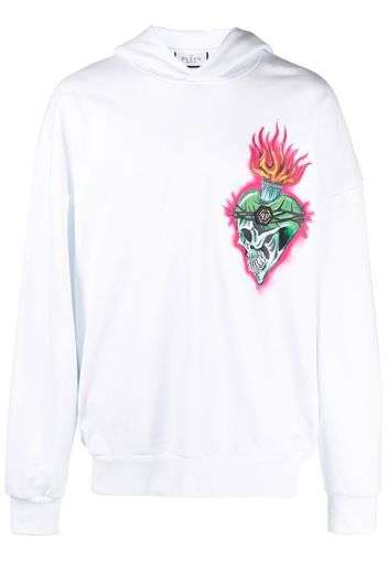 Philipp Plein Felpa con cappuccio Love Tattoo - Bianco