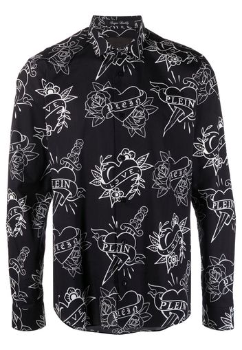 Philipp Plein Camicia con stampa - Nero