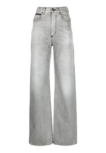 Philipp Plein Pantaloni denim a vita alta Palace - Grigio