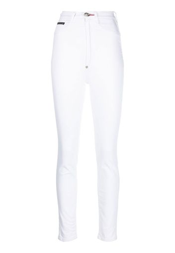 Philipp Plein Jeans skinny a vita alta - Bianco