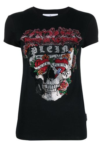 Philipp Plein T-shirt con strass - Nero