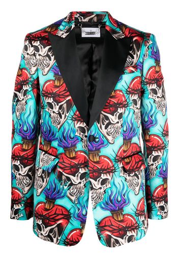 Philipp Plein Blazer con stampa - Blu