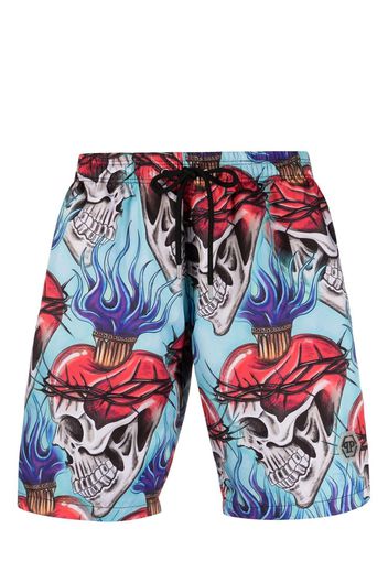 Philipp Plein Costume da bagno Love Tattoo - Blu