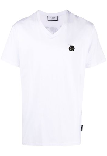 Philipp Plein T-shirt con scollo a V Gothic Plein - Bianco