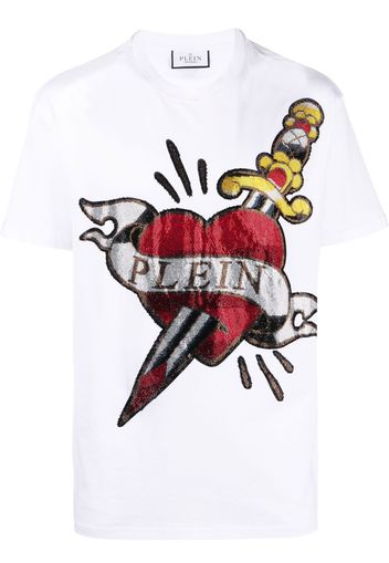 Philipp Plein T-shirt Love a maniche corte - Bianco