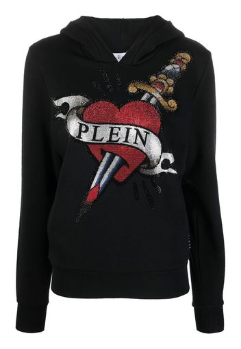 Philipp Plein crystal-embellished logo hoodie - Nero