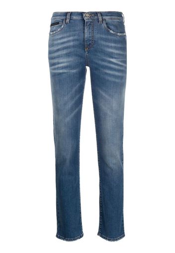 Philipp Plein Jeans dritti a vita alta - Blu