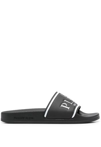 Philipp Plein Sandali slides con stampa - Nero