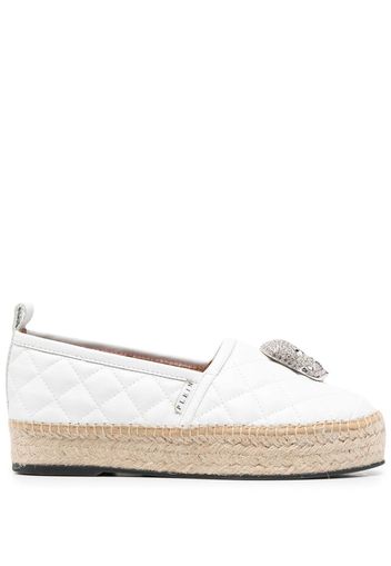 Philipp Plein Espadrillas trapuntate con decorazione - Bianco